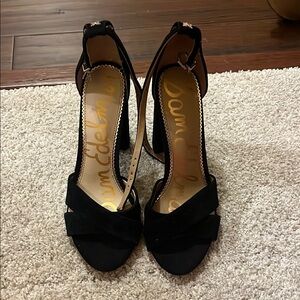 Sam Edelman Black Stiletto Peep-Toe Heels